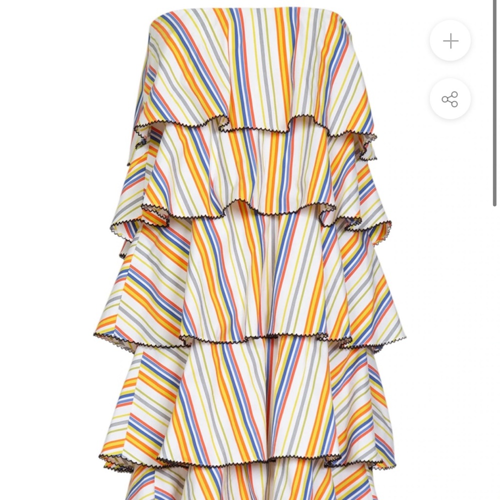 Caroline Constas XS Tiered Strapless Dress